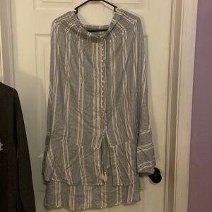 Cute flowy skirt. Large. Stripes with buttons down the middle